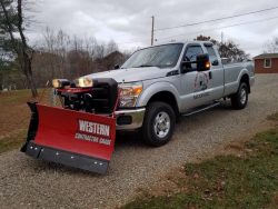 Truck with a snow plow attached